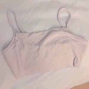 Joah Brown Square Neck Tank Bra Sky Gray Rib XS/S